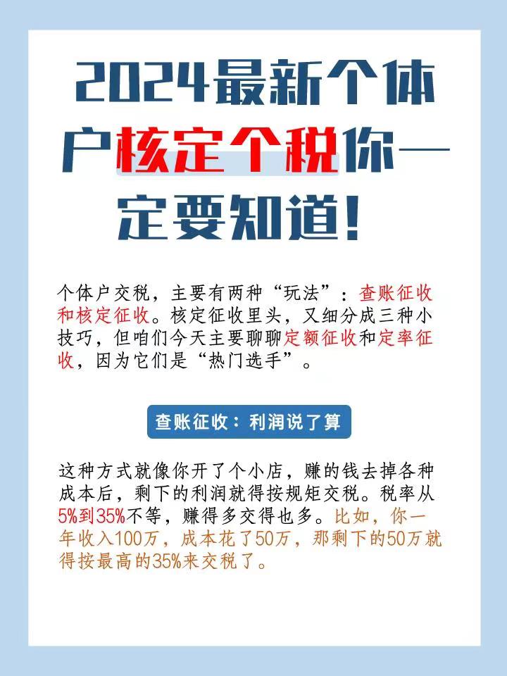 银川2024最新个体户核定个税你一定要知道！